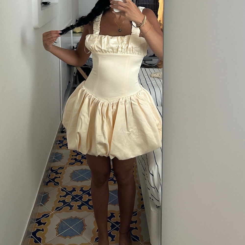 Elegant Cream Dress. Miss Circle New York